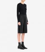Faux Black Leather Cropped Shorts