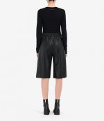 Faux Black Leather Cropped Shorts