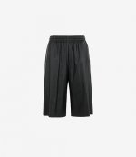 Faux Black Leather Cropped Shorts