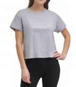 Rhinestone Logo Boxy Grey T-Shirt