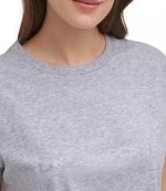 Rhinestone Logo Boxy Grey T-Shirt