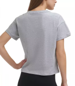 Rhinestone Logo Boxy Grey T-Shirt