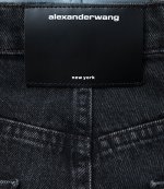 Grey Aged Denim Shorts