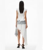 Sculpted Flare White Denim Vest