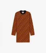 Knitted Logo Shift Orange Dress