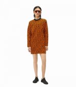 Knitted Logo Shift Orange Dress