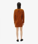 Knitted Logo Shift Orange Dress