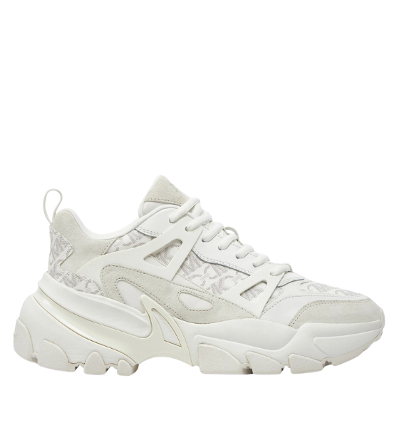 Nick Trainer Optical White FX Leather MK Logo Signature