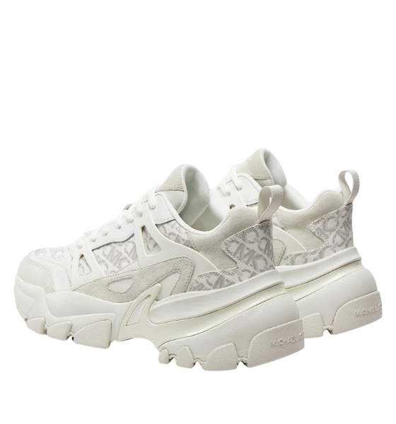 Nick Trainer Optical White FX Leather MK Logo Signature