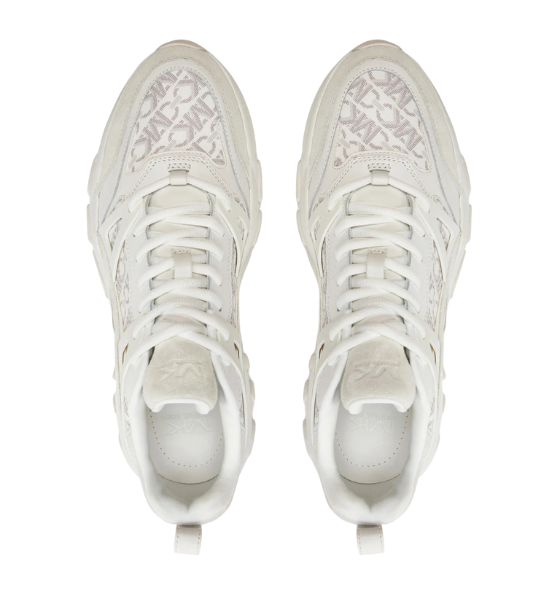 Nick Trainer Optical White FX Leather MK Logo Signature