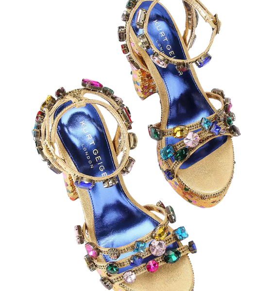 Gold Comb Sequin Kensington Jewel Platform