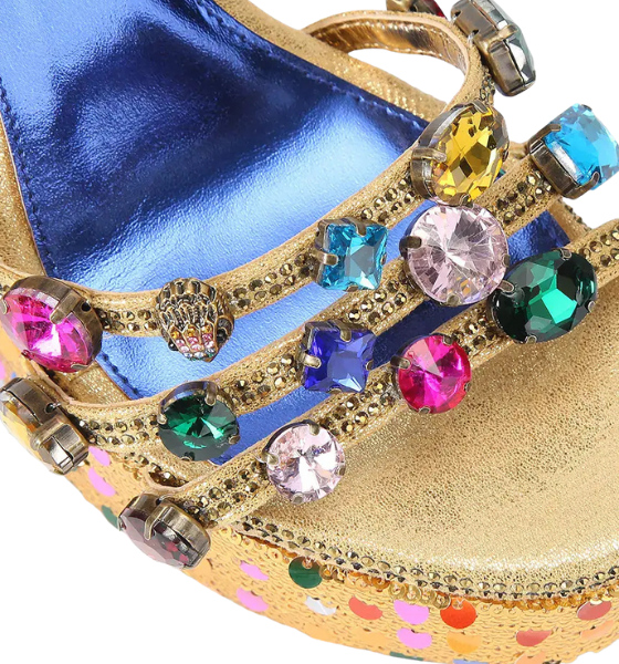 Gold Comb Sequin Kensington Jewel Platform