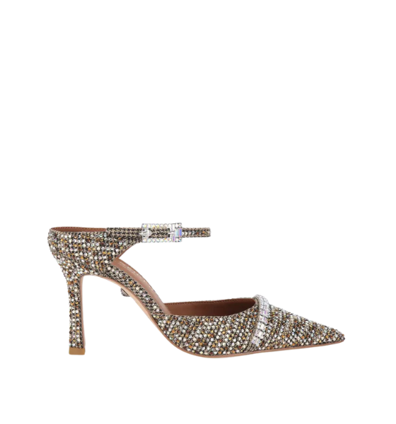 Beige Comb Strass Point Mule