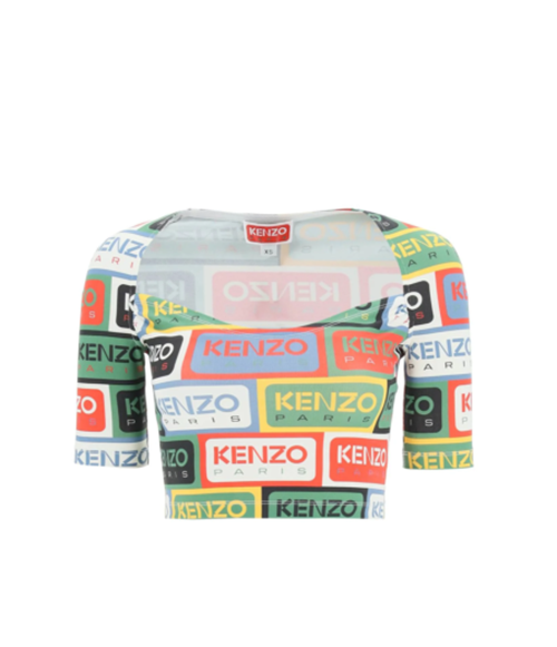 Allover Kenzo Paris Label Crop Top