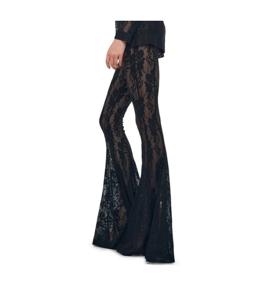 Black Fishtail Pants Without Waistband