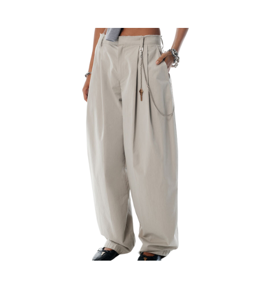 Mid-Rise Trouser W/Chain