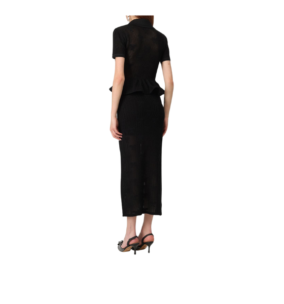 Black Bow Crochet Midi Dress