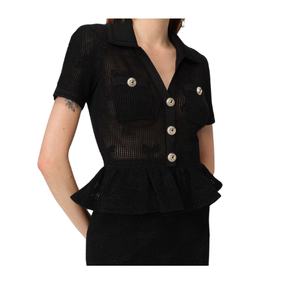 Black Bow Crochet Midi Dress
