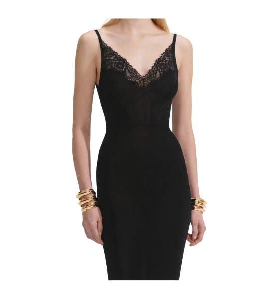 Black Knit Maxi Dress