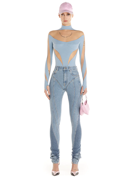 Light Blue Nude Bodysuit