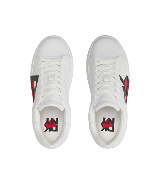 Jarita-Lace Up Chunky Red Heart White Sneaker