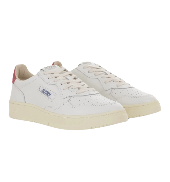 White/Red Leather Medalist Low Man