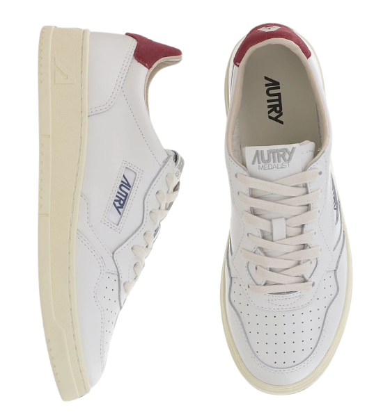 White/Red Leather Medalist Low Man