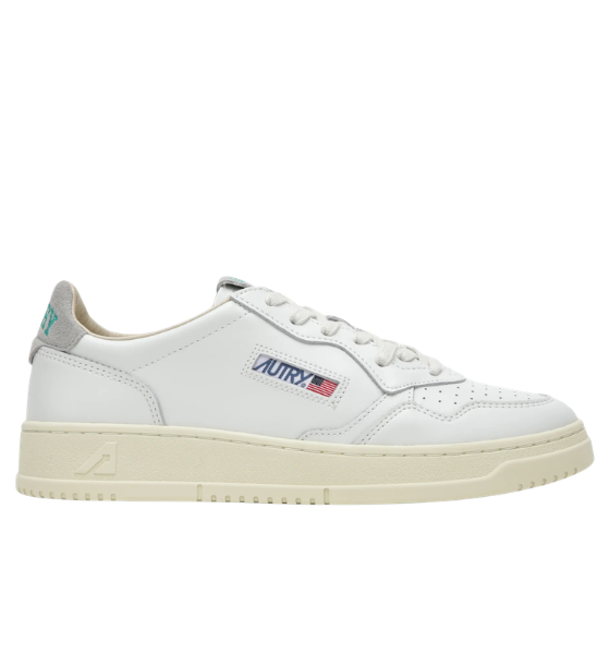 White/Green Leather Medalist Low Man
