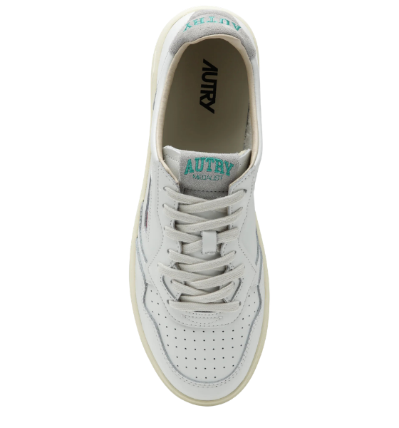 White/Green Leather Medalist Low Man