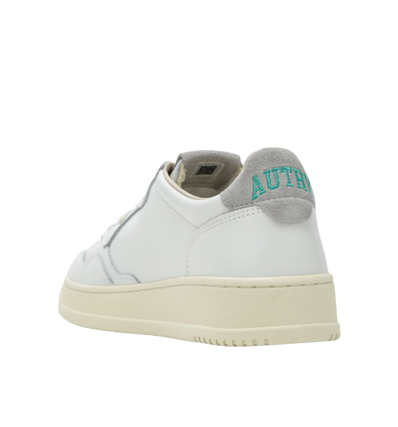 White/Green Leather Medalist Low Man