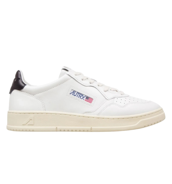 White/Black Leather Medalist Low Man