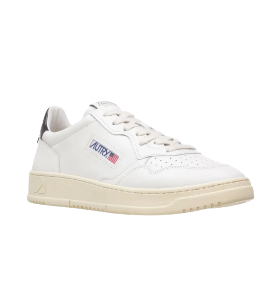 White/Black Leather Medalist Low Man