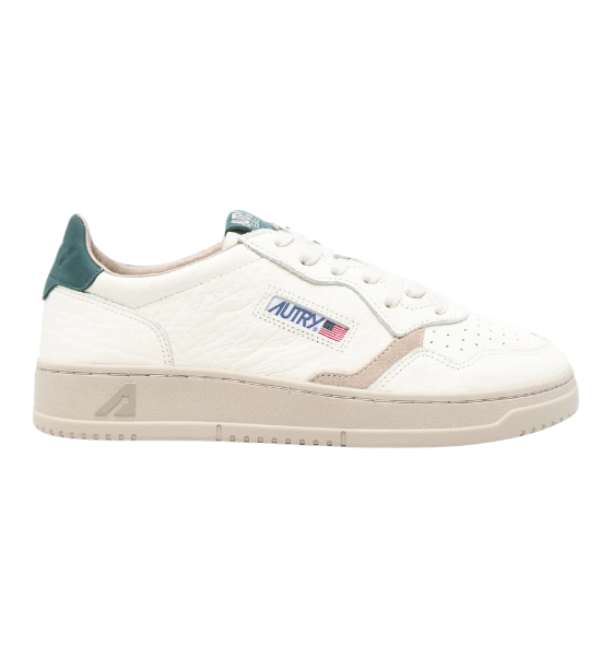 White/Dark Green Leather Medalist Low Man