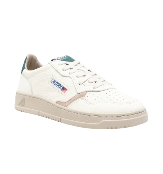 White/Dark Green Leather Medalist Low Man