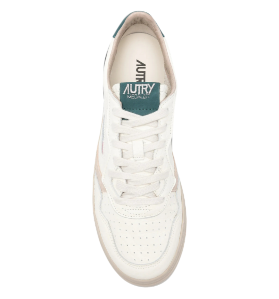 White/Dark Green Leather Medalist Low Man