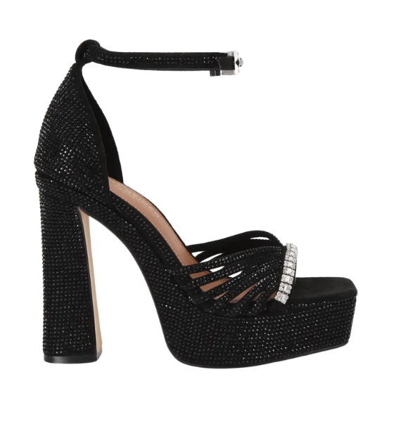 Black Crystal Strap Platfmorm