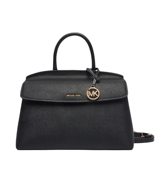 Black Leather Landry Md Th Satchel Bag