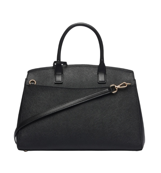 Black Leather Landry Md Th Satchel Bag