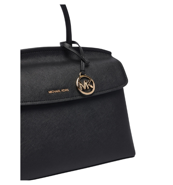 Black Leather Landry Md Th Satchel Bag