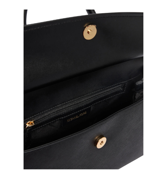 Black Leather Landry Md Th Satchel Bag
