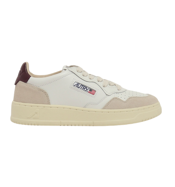 White/Fig Leather Medalist Low Woman