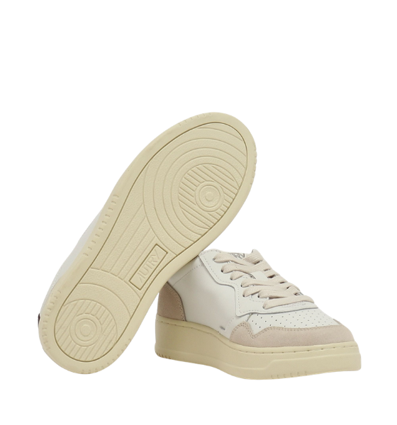 White/Fig Leather Medalist Low Woman