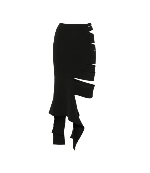 Cut Out Black Knitted Skirt