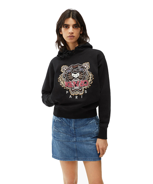 Tiger Black Hooded Sweatshirt