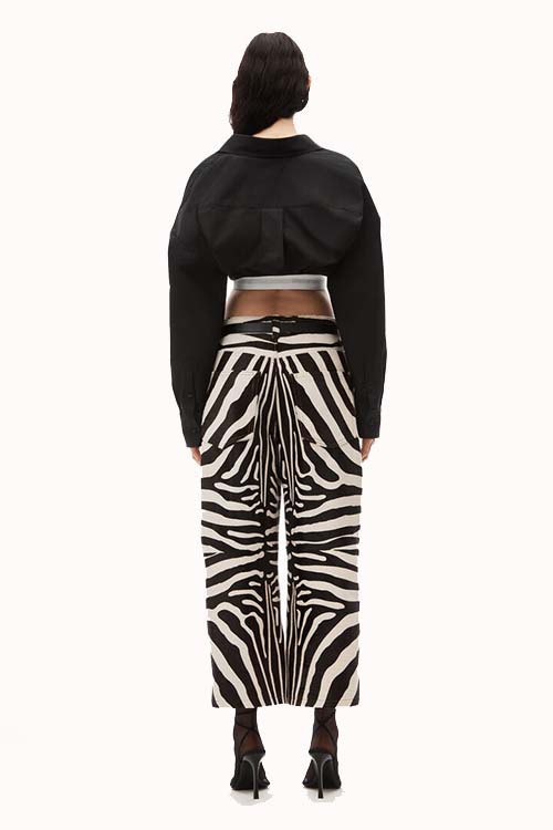 Tucked Shirt Bolero And Logo Elastic Top