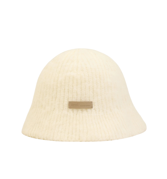 Ivory Mohair Blend Wool Ami Bucket Hat