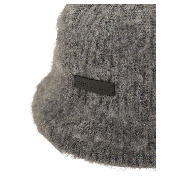 Anthracite Mohair Blend Wool Ami Bucket Hat