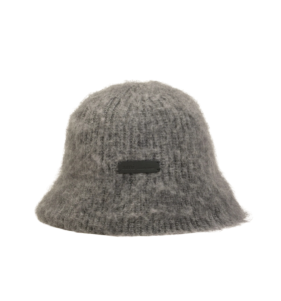 Anthracite Mohair Blend Wool Ami Bucket Hat