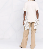 Logo Grid Draped Hem T-Shirt