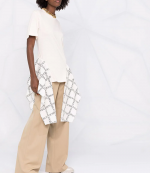 Logo Grid Draped Hem T-Shirt